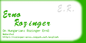 erno rozinger business card
